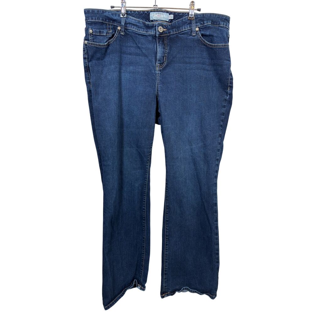 Torrid Relaxed Boot Jeans Womens 22R Blue Dark Wash Stretch Bootcut